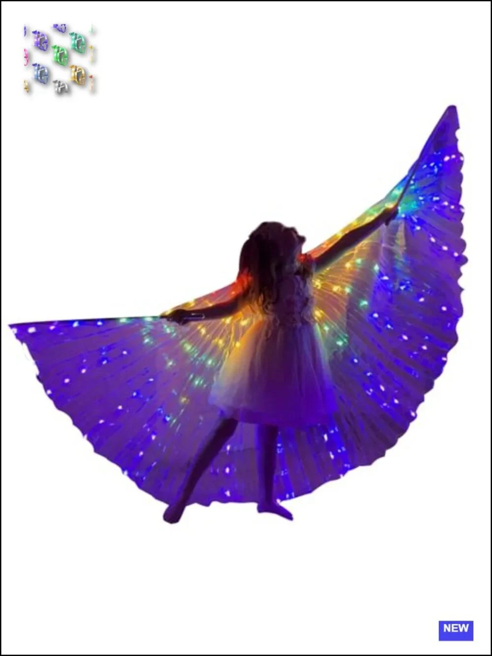 LED Butterfly Wings Light Up Fairy Costume Kids Halloween Christmas Dance